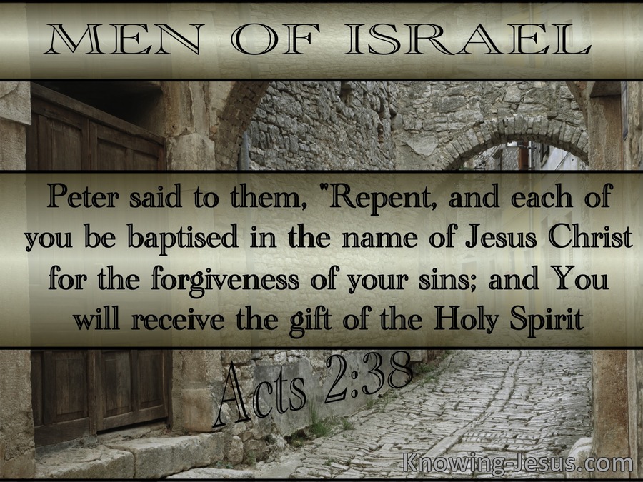 Acts 2:38 Repent And Be Baptised (silver)